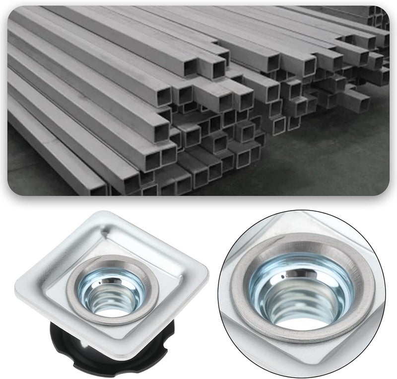 Micro Traders 8Pcs Square Tubing Insert Metal Threaded Star Type Insert 1/4-20 Threads for Square Tube with Outer Diameter 19mm and Wall Thickness 1.5mm - Image 2